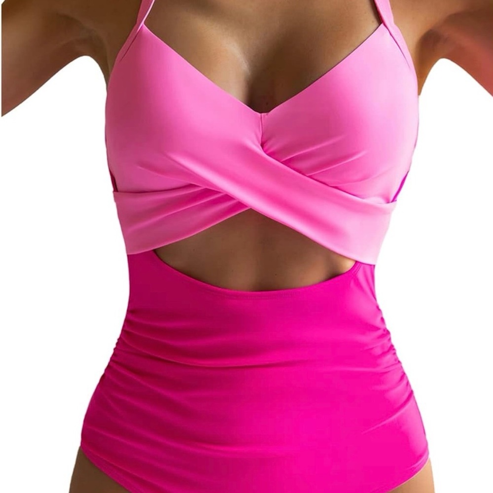 Pink Women's One Piece Swimsuit